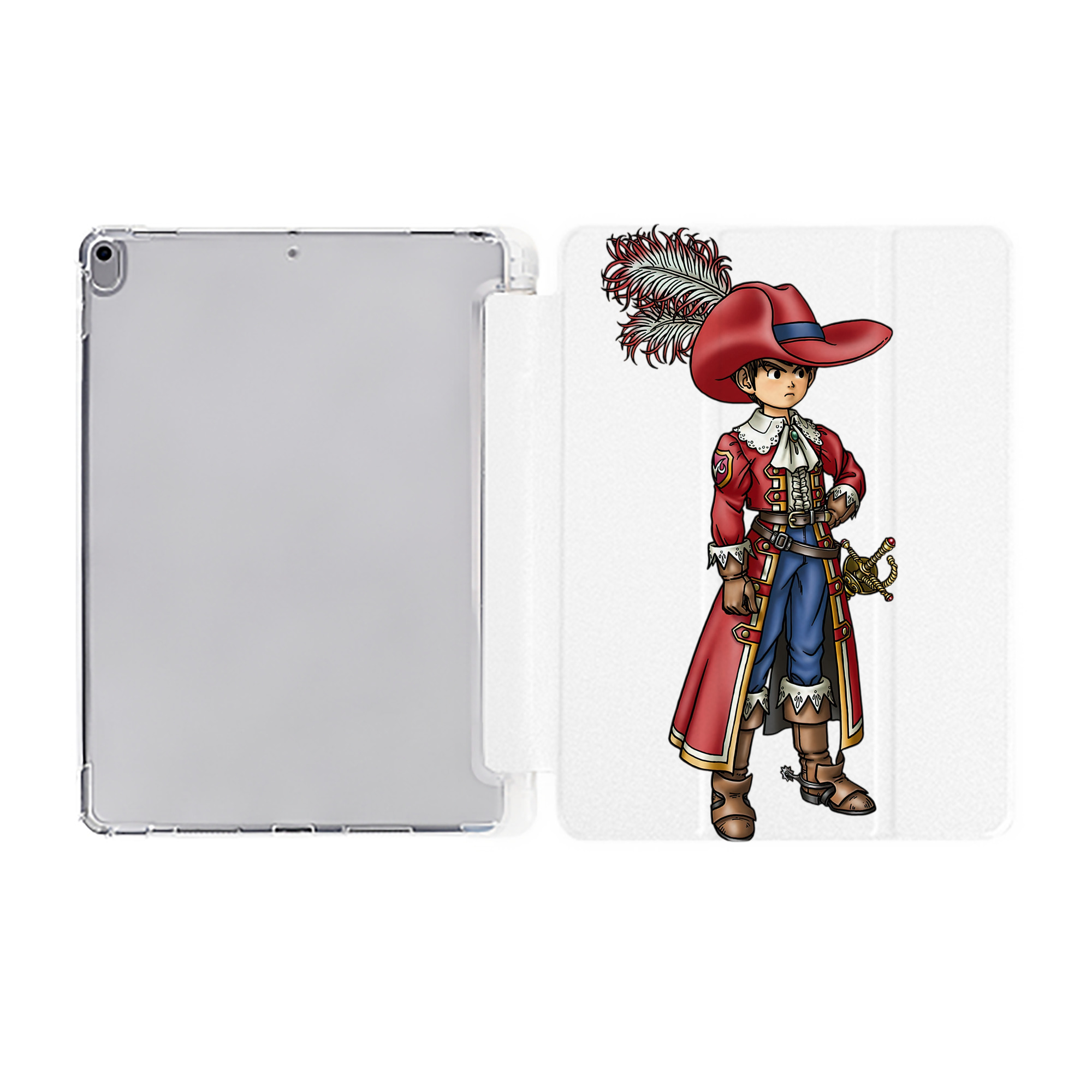 （画像用） ドラゴンクエスト Doragon Kuesuto Dragon Quest IPad ケース ペン収納付き 三つ折りスタンド PUレザー×シリコン 対応機種9.5/10.5/10.9インチ